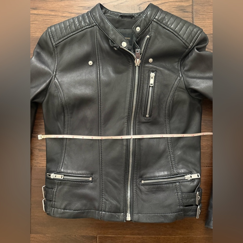 ZARA Women’s Black  Genuine Leather Moto Jacket, great condition, very soft - Picture 11 of 12